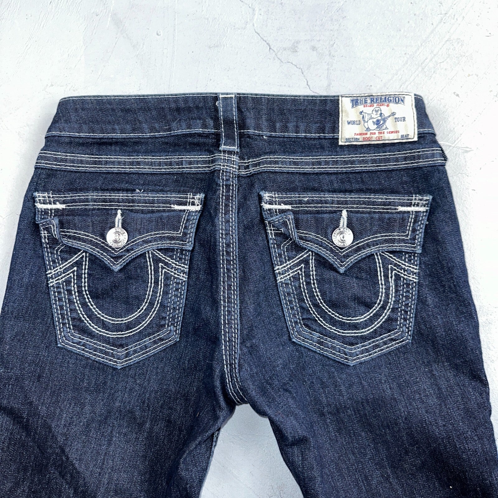 True Religion Jeans Womens 29 Boot Cut Low Rise Dark Stretch Y2K VTG USA 29x30