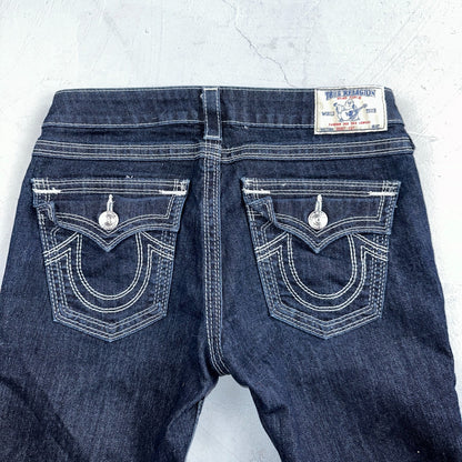 True Religion Jeans Womens 29 Boot Cut Low Rise Dark Stretch Y2K VTG USA 29x30