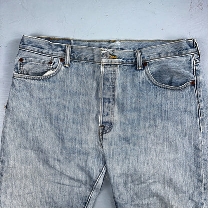 Levis 501 Vintage Y2K XX Straight Leg Jeans 36x30 Light Wash 2000s Act 35x29