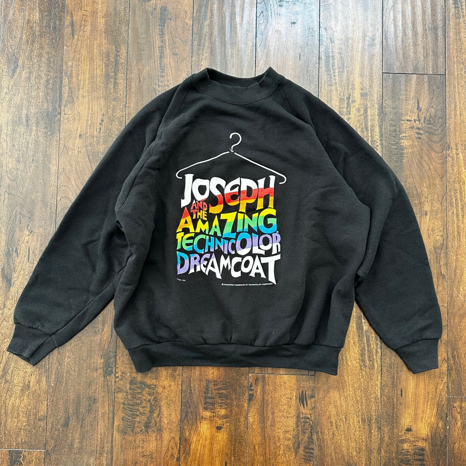 Black Vintage Sweatshirt Crewneck FOTL Rap Rainbow Print Music Joseph 90s XL