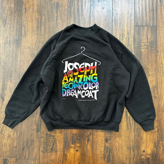Black Vintage Sweatshirt Crewneck FOTL Rap Rainbow Print Music Joseph 90s XL