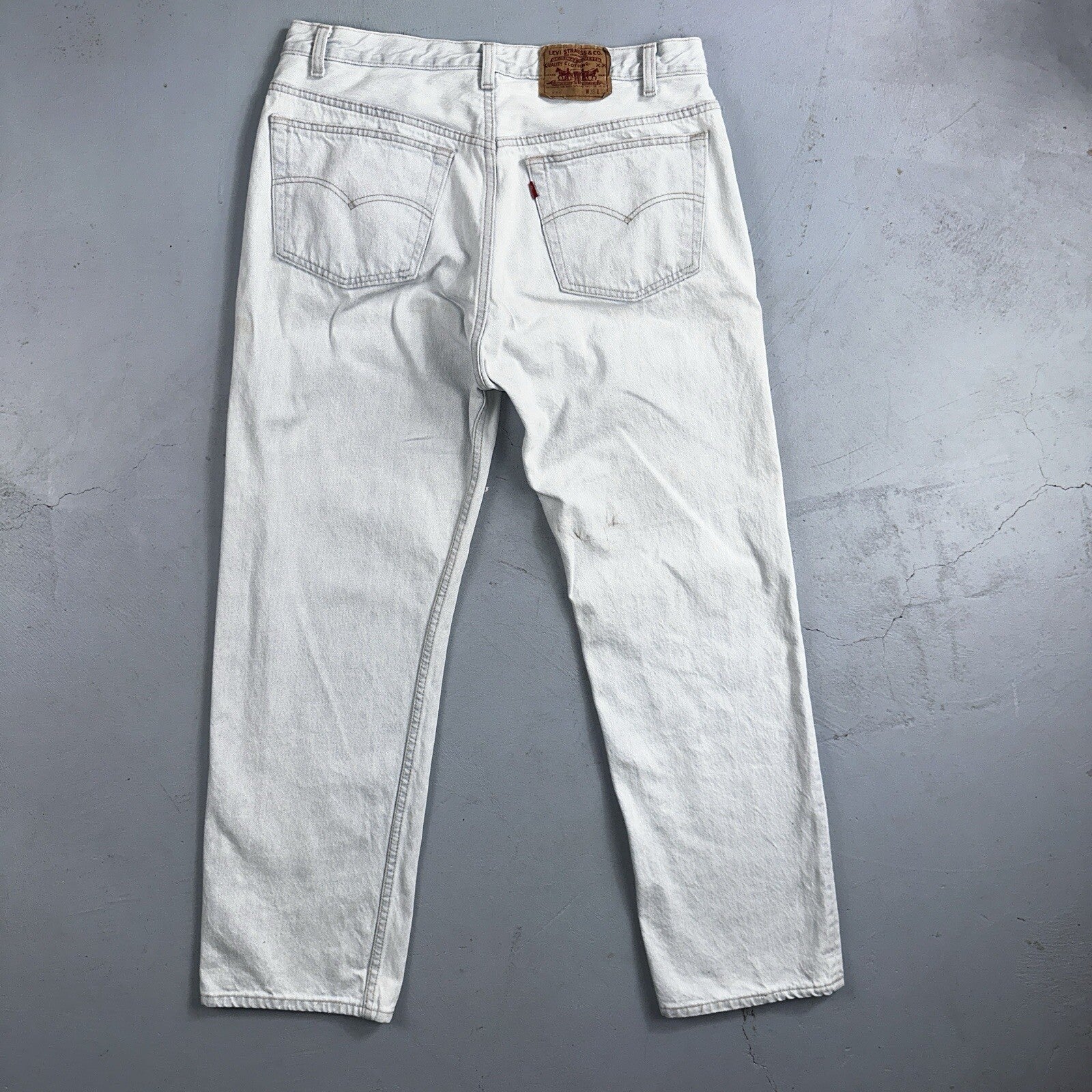 Levis 501 Vintage 90s USA XX Straight Leg Jeans White Light Wash 38x30 Act 34x29