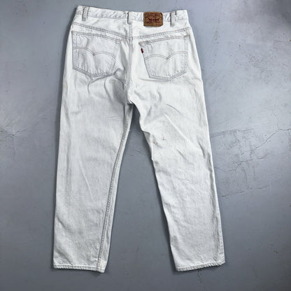 Levis 501 Vintage 90s USA XX Straight Leg Jeans White Light Wash 38x30 Act 34x29