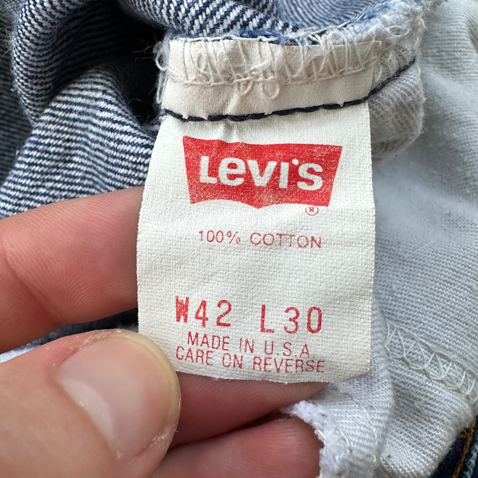VTG Levis 505 Jeans 42x30 Orange Tab 90s 80s Made in USA 501 Tag Act 40x28