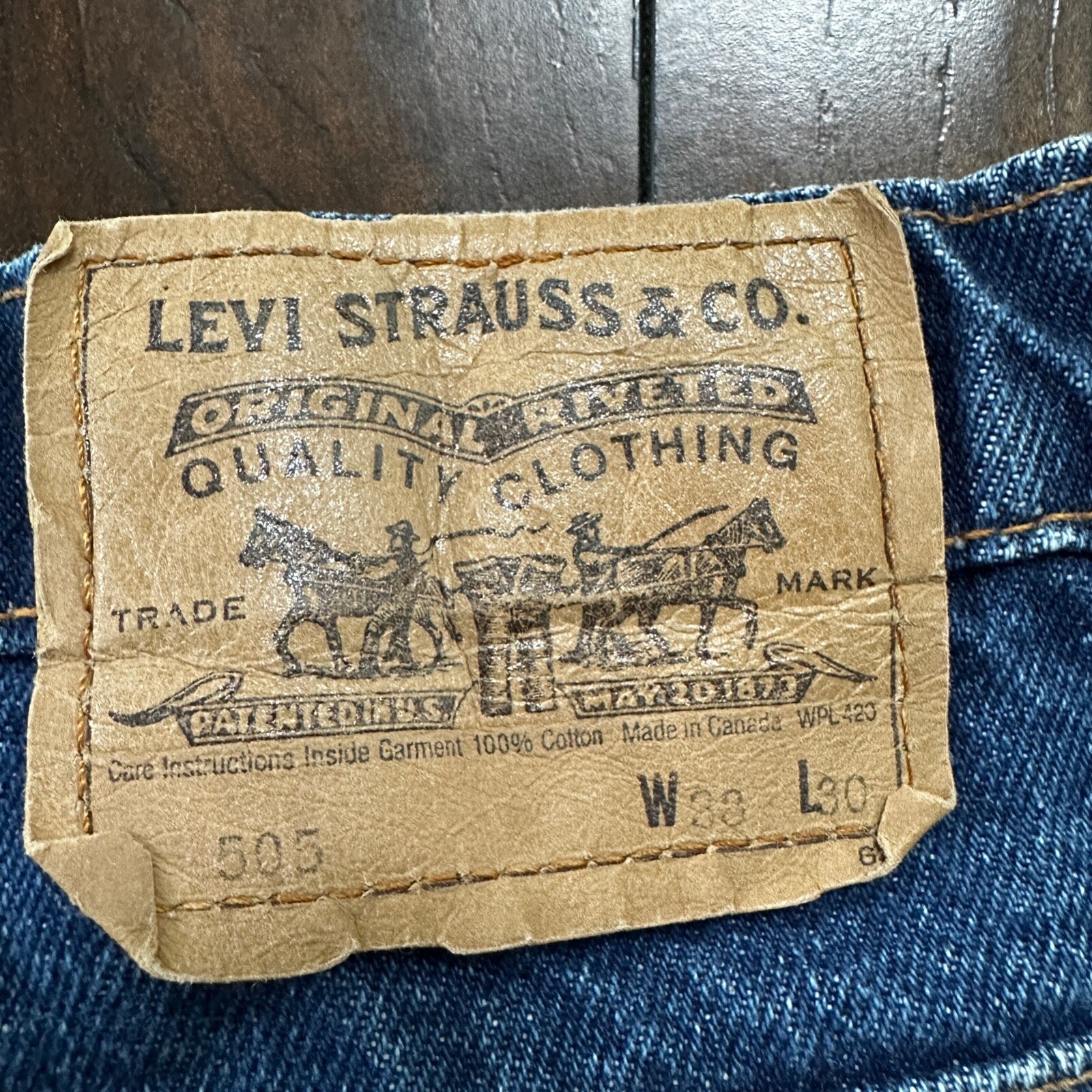Vintage 90s Levis 505 Jeans Mens 38x30 Orange Tab Denim Canada 40505 35x29