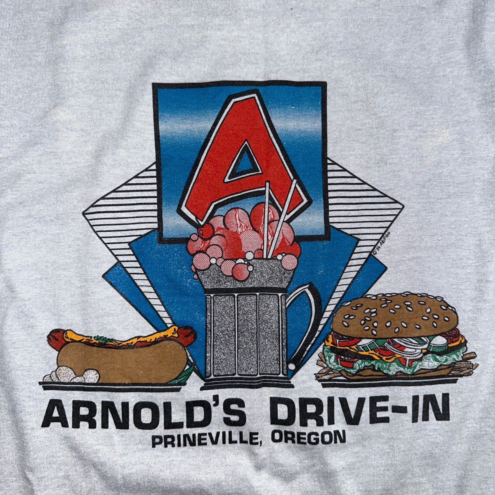 Arnolds Drive In VTG T Shirt Prineville Oregon Hot Dog Cruise Inn 1988 Rare 80s