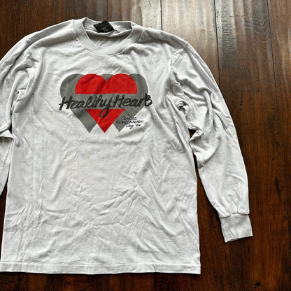 Healthy Hearts Cardiac Rehab Vintage T Shirt 80s 1986 Hospital Human Care Love