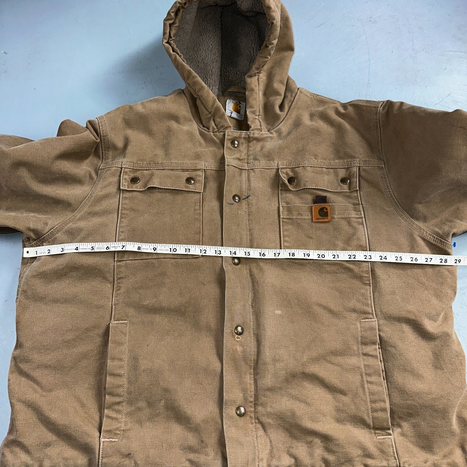 Carhartt VTG Bartlett Jacket 2XL Regular Brown Hooded Sherpa Lined 102285 Y2K