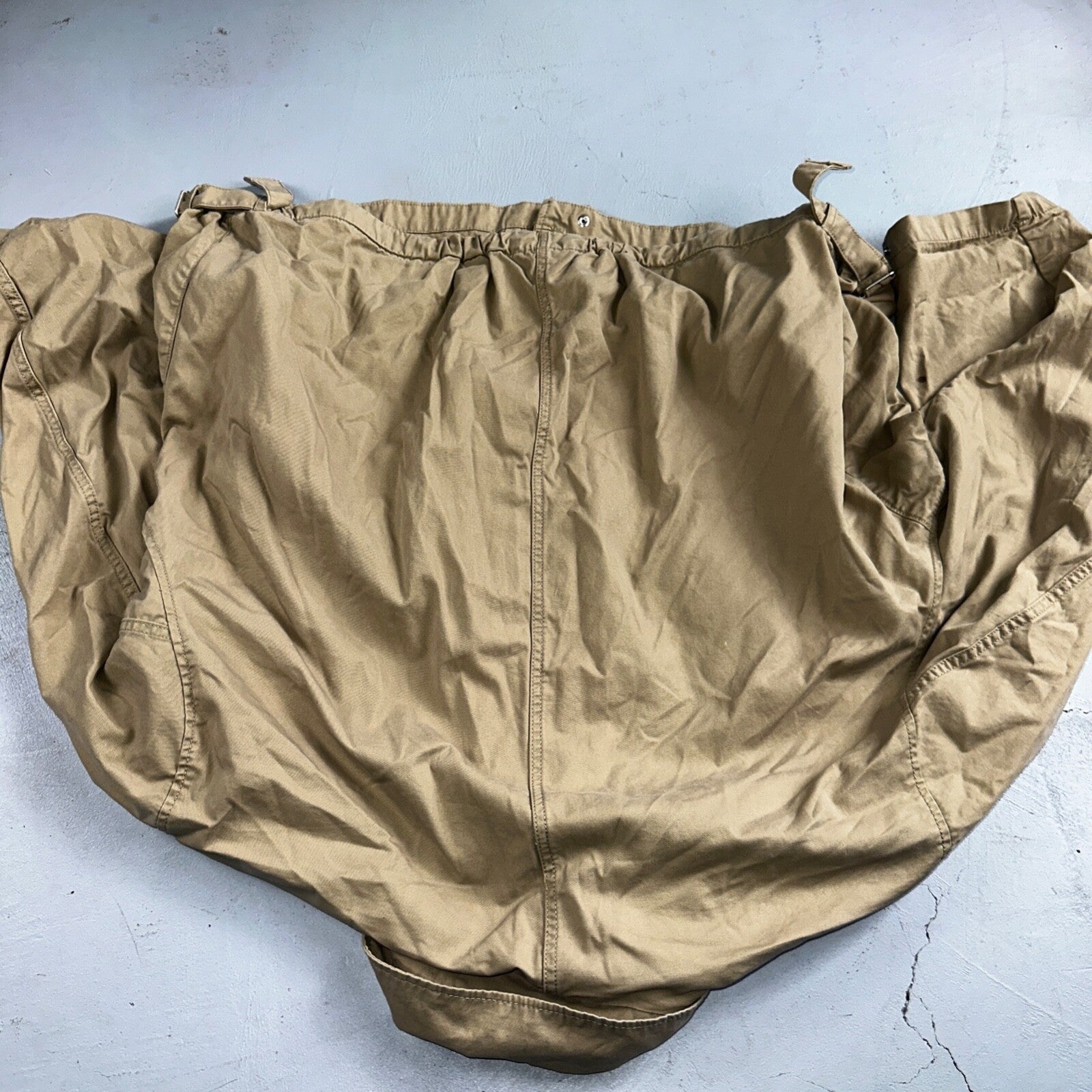 H&M Women’s Boxy Twill Jacket Beige Size XL Military Vintage Crop Style Stained