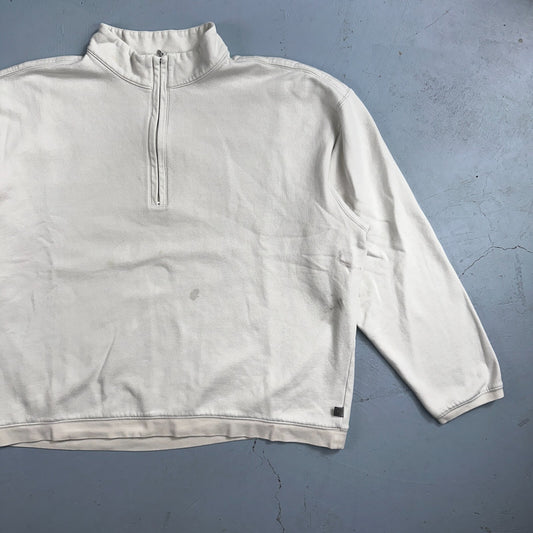 Nike Sweatshirt Mens 2XL White Pull Over Quarter Zip Golf Vintage Y2K