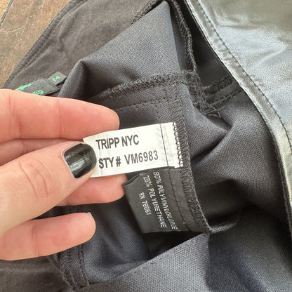 Tripp NYC Vintage M Black Faux Leather Goth Punk Mini Skirt Rare Grunge Y2K 90s
