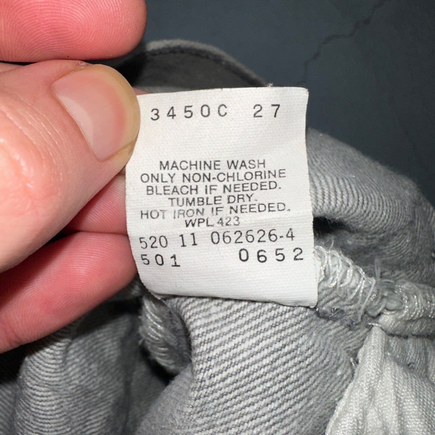 Levis 501 Vintage 90s USA XX Straight Leg Jeans Gray Med Wash 30x36 Act 28x34