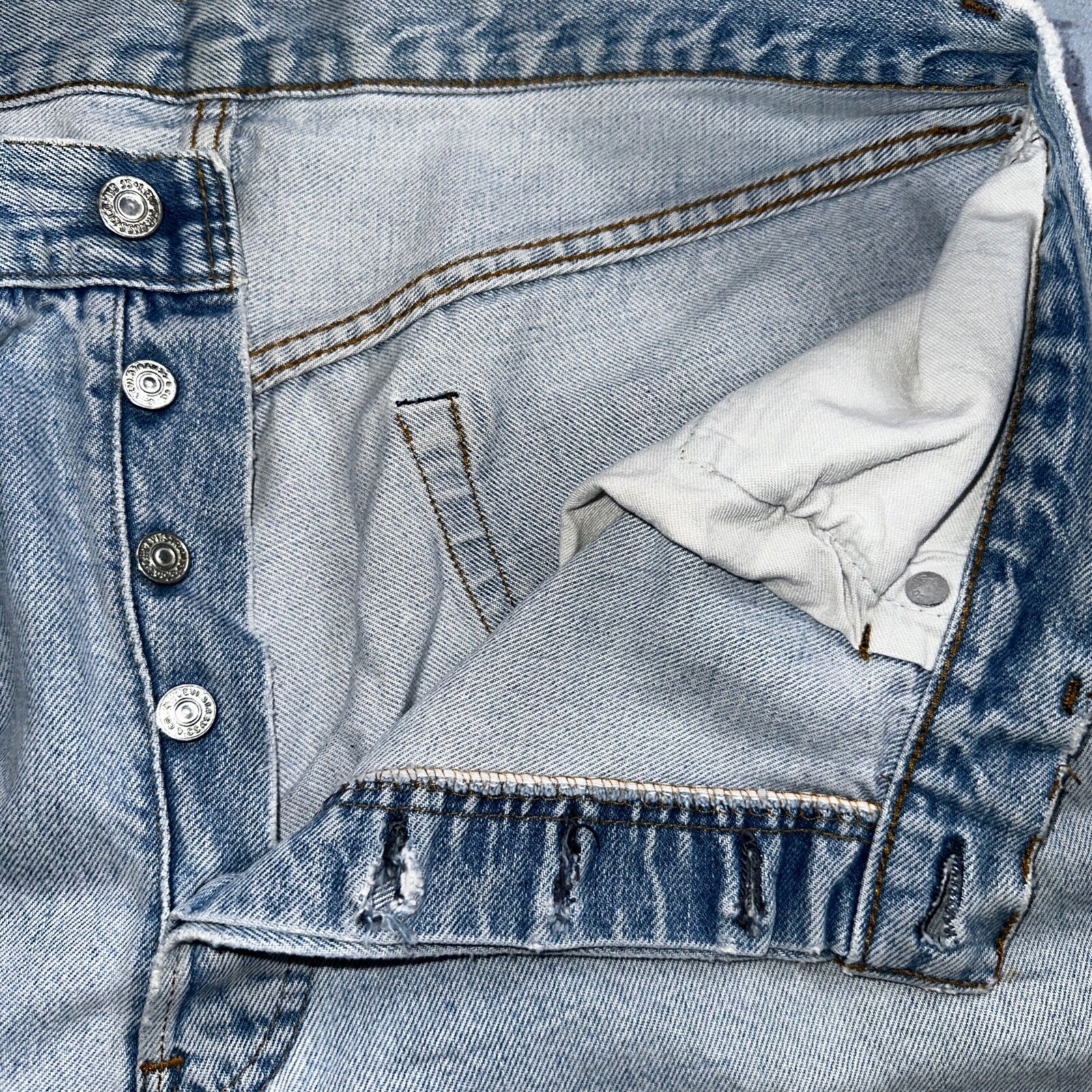 Levis 501 Vintage 80s Redline Selvedge USA XX Jeans Light Wash 38x32 Act 34x27