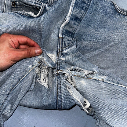 Levis 501 Vintage 80s Redline Selvedge USA XX Jeans Light Wash 35x38 Act 32x33