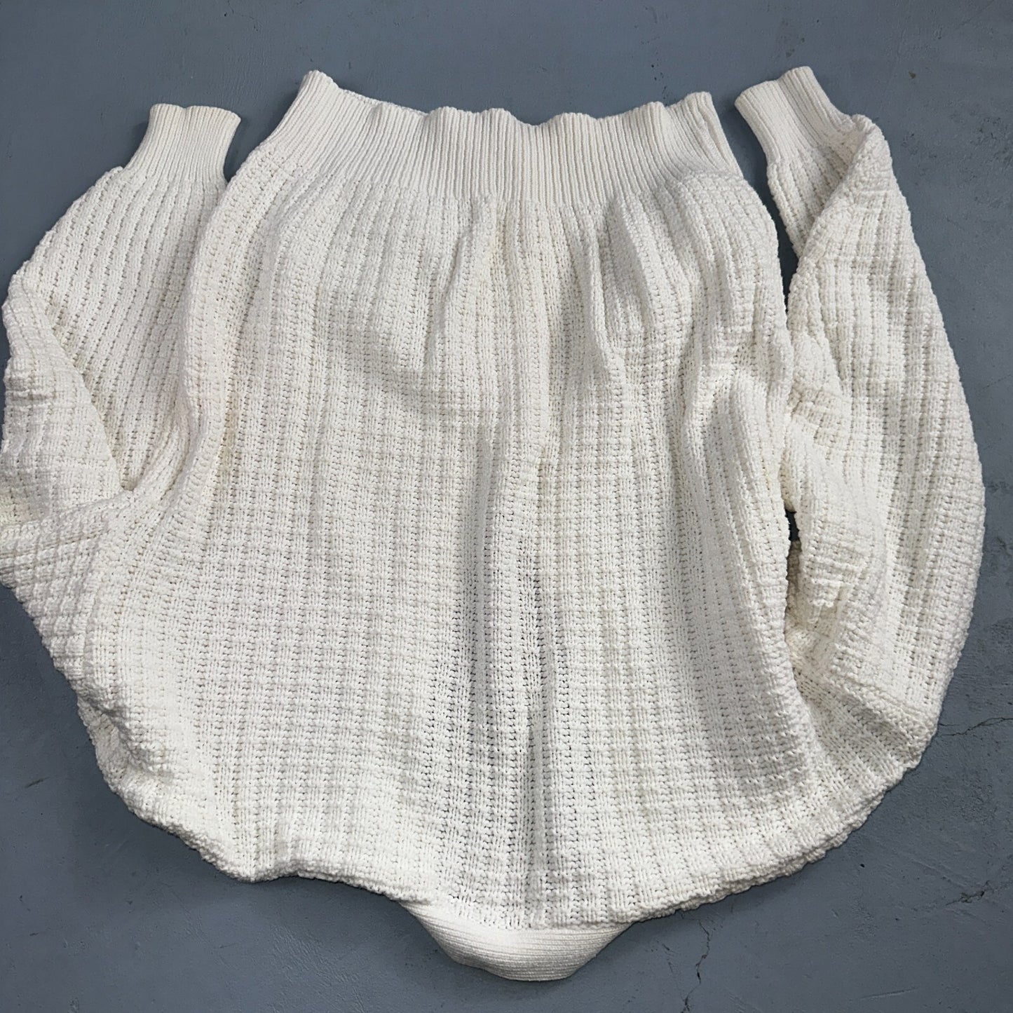 John Ashford USA VTG Sweater Mens Large Cardigan Button Front White Grandpa Core