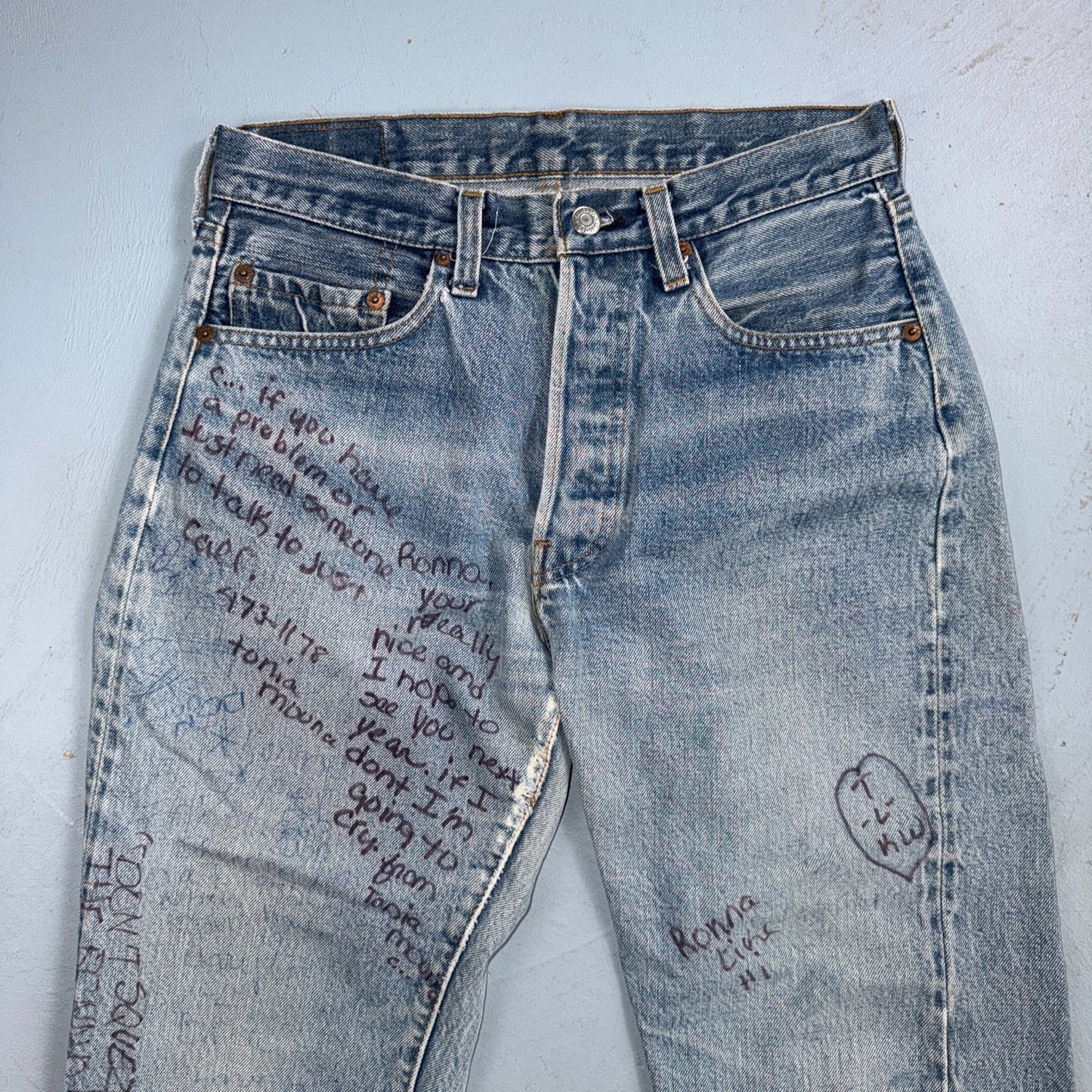 Levis 501 Vintage 80s Redline Selvedge USA XX Jeans Light Wash 30x32 Act 29x28