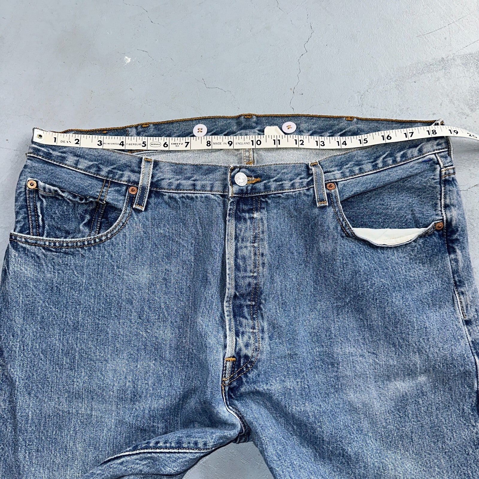 Levis 501 Vintage 90s XX Straight Leg Jeans Y2K Light Wash 40x30 Act 37x30