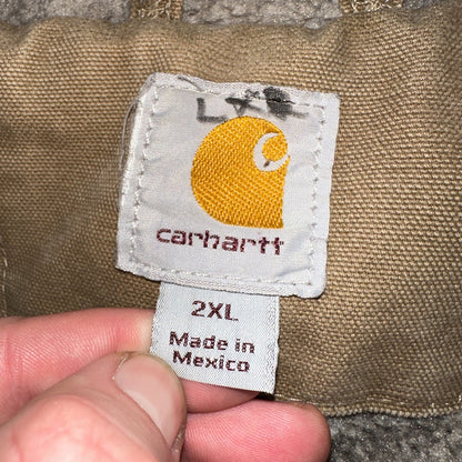 Carhartt VTG Bartlett Jacket 2XL Regular Brown Hooded Sherpa Lined 102285 Y2K
