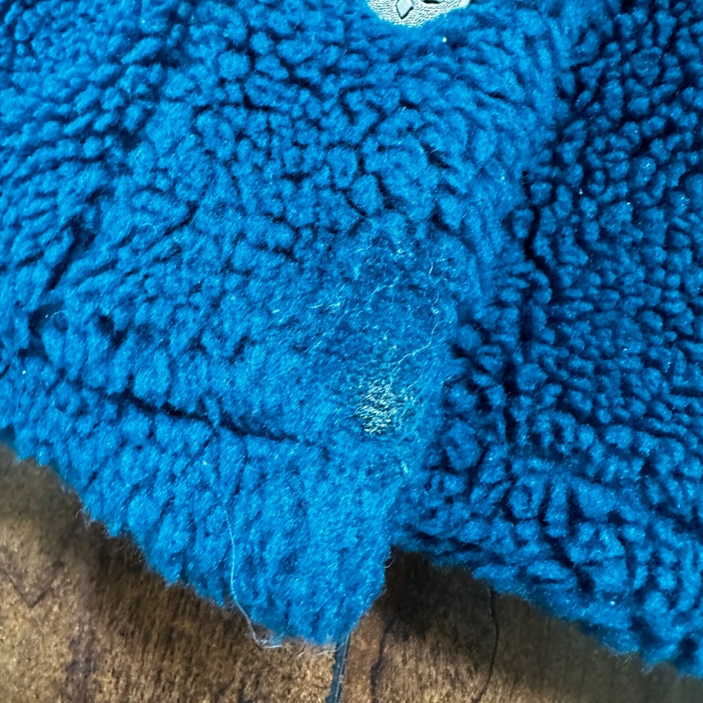 Vintage LL Bean Made In USA Womens Button Up Fuzzy Fleece Blue Jacket Med