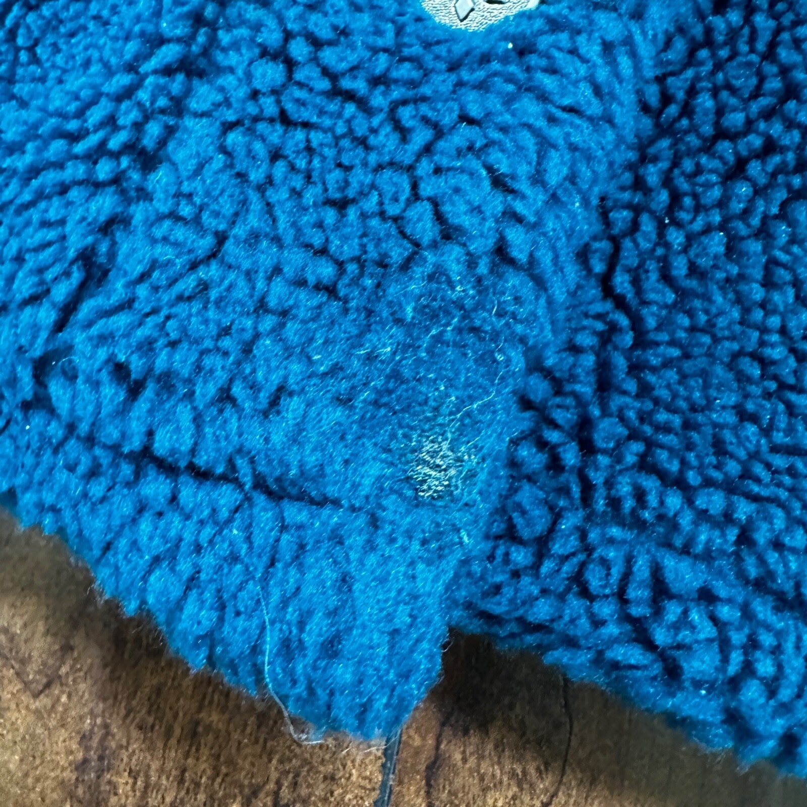 Vintage LL Bean Made In USA Womens Button Up Fuzzy Fleece Blue Jacket Med