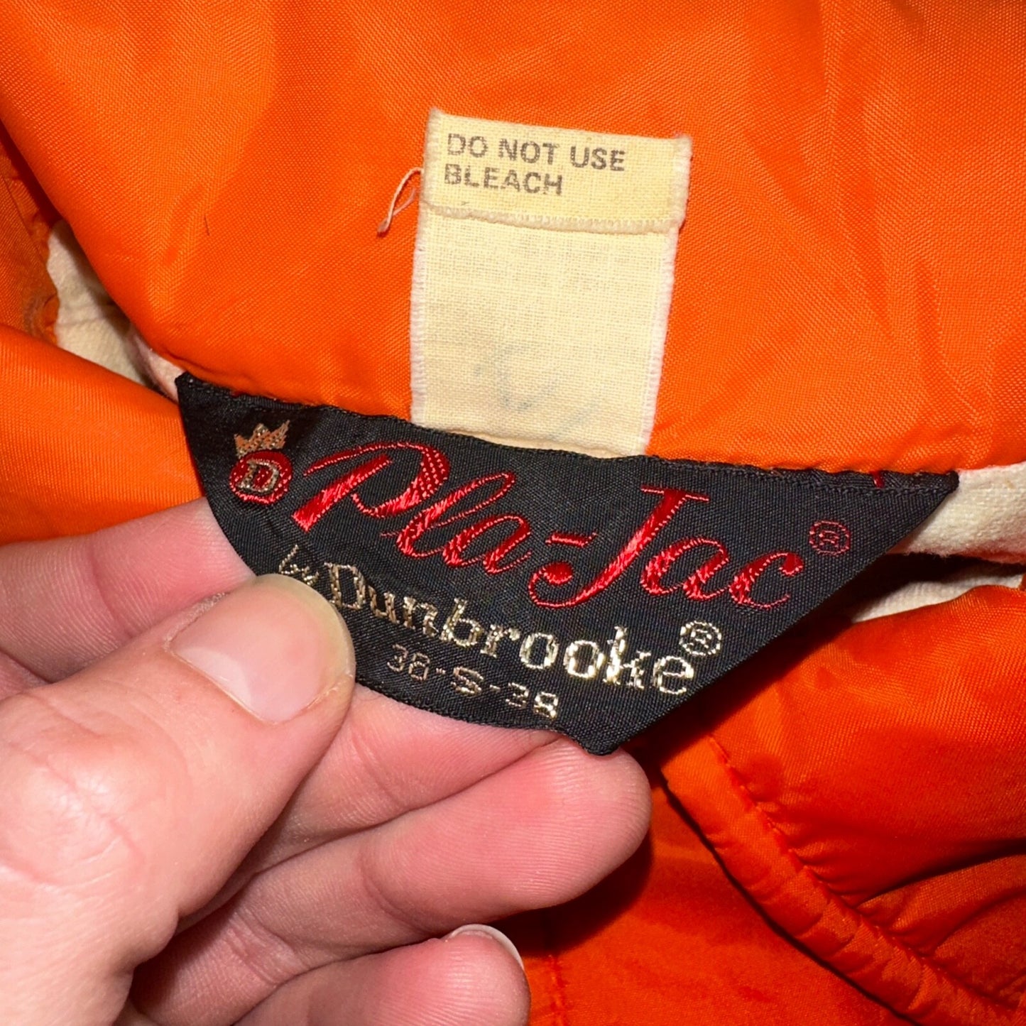 Vintage Indians Coach Starter Satin Jacket Nylon 80s Orange Chainstitch Pat