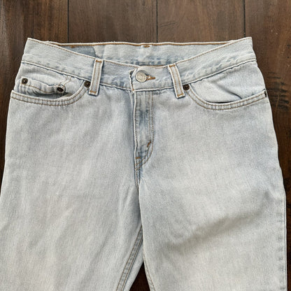 Vtg Levis 507 Superlow Slim Light Blue Jeans Womens Tag 5 X Capri 27x21 USA 90s