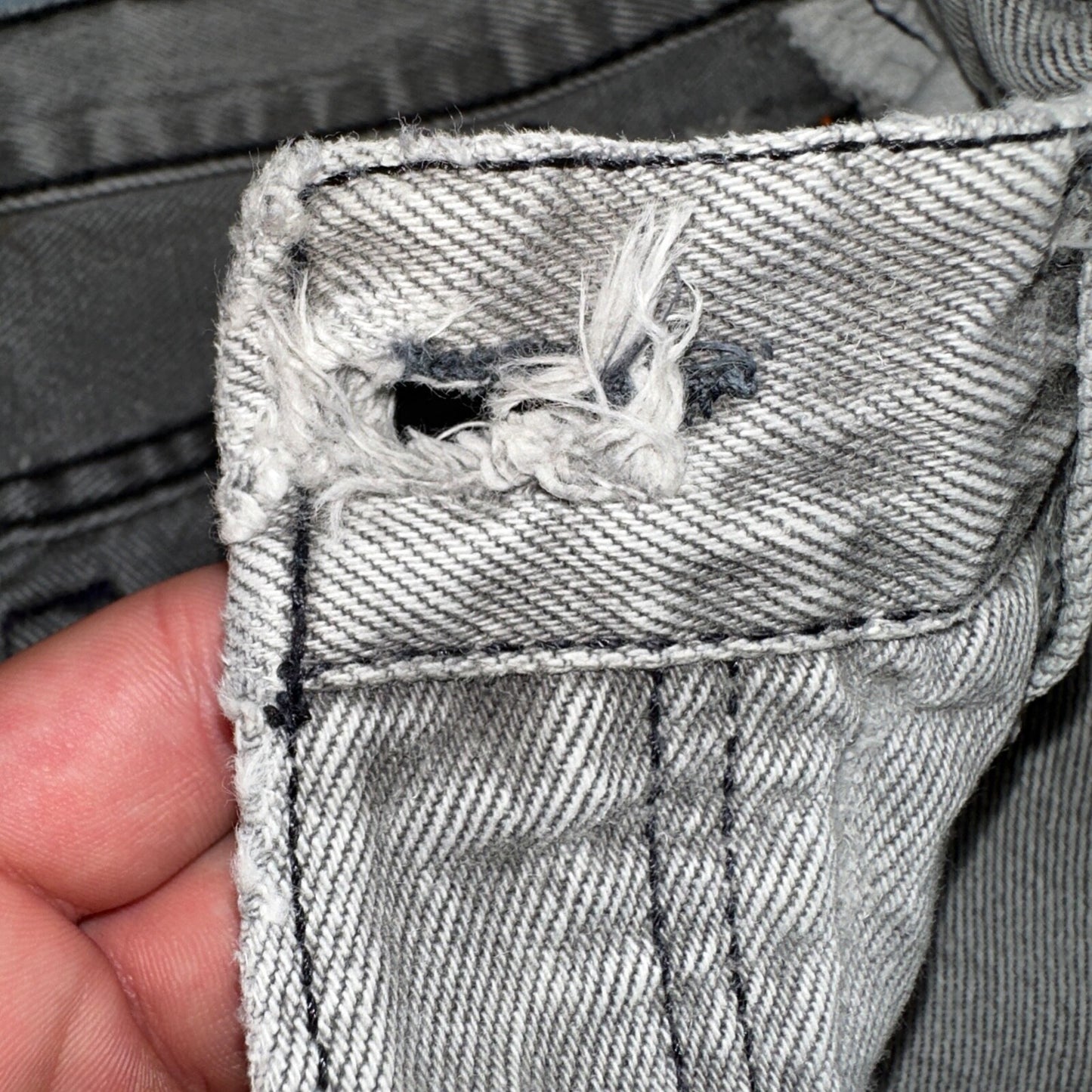 Levis 501 Vintage 90s USA XX Straight Leg Jeans Black Faded Grey Wash Act 25x30