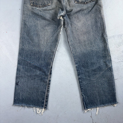 Levis 501 Vintage 80s USA XX Straight Leg Jeans Blue Light Wash Act 32x24 Capri