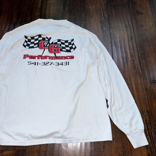 CG Racing Cars VTG T Shirt Nacar Perfomance Y2K XL Rap Thrashed Long Sleeve