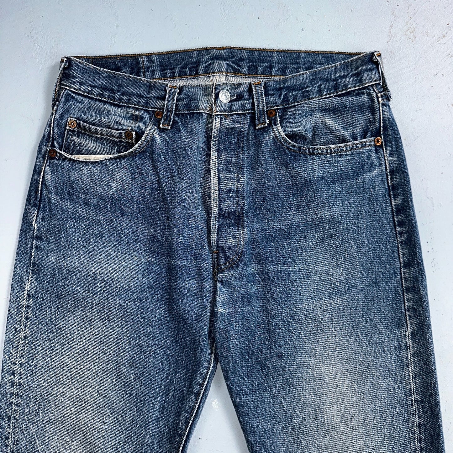 Levis 501 Vintage 80s USA XX Straight Leg Jeans Blue Med Wash 34x38 Act 31x33