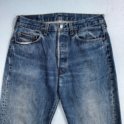 Levis 501 Vintage 80s USA XX Straight Leg Jeans Blue Med Wash 34x38 Act 31x33