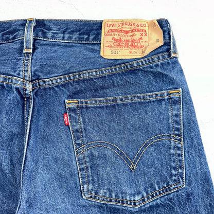 Levis 501 Vintage Y2K 90s XX Straight Leg Jeans Blue Med Wash 34X30 Act 33x30