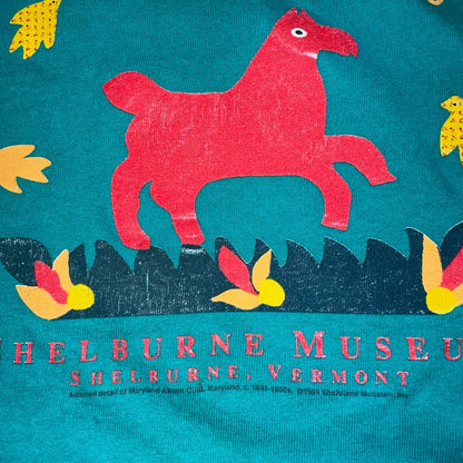 Vintage 1994 Shelburne Museum Vermont Graphic Tee Shirt Horse Single Stitch USA