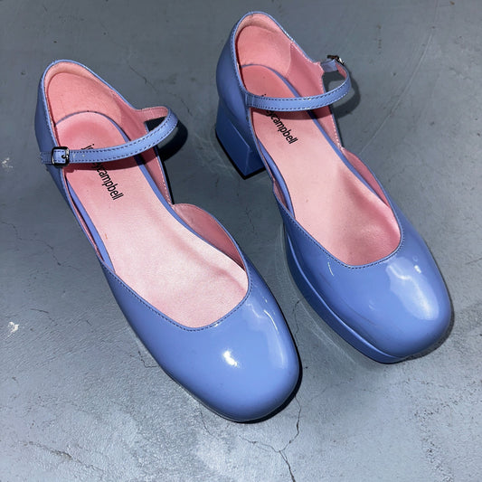 Jeffrey Campbell Ecolier Platform Pump Maddison Mary Jane Blue Platform Shoes