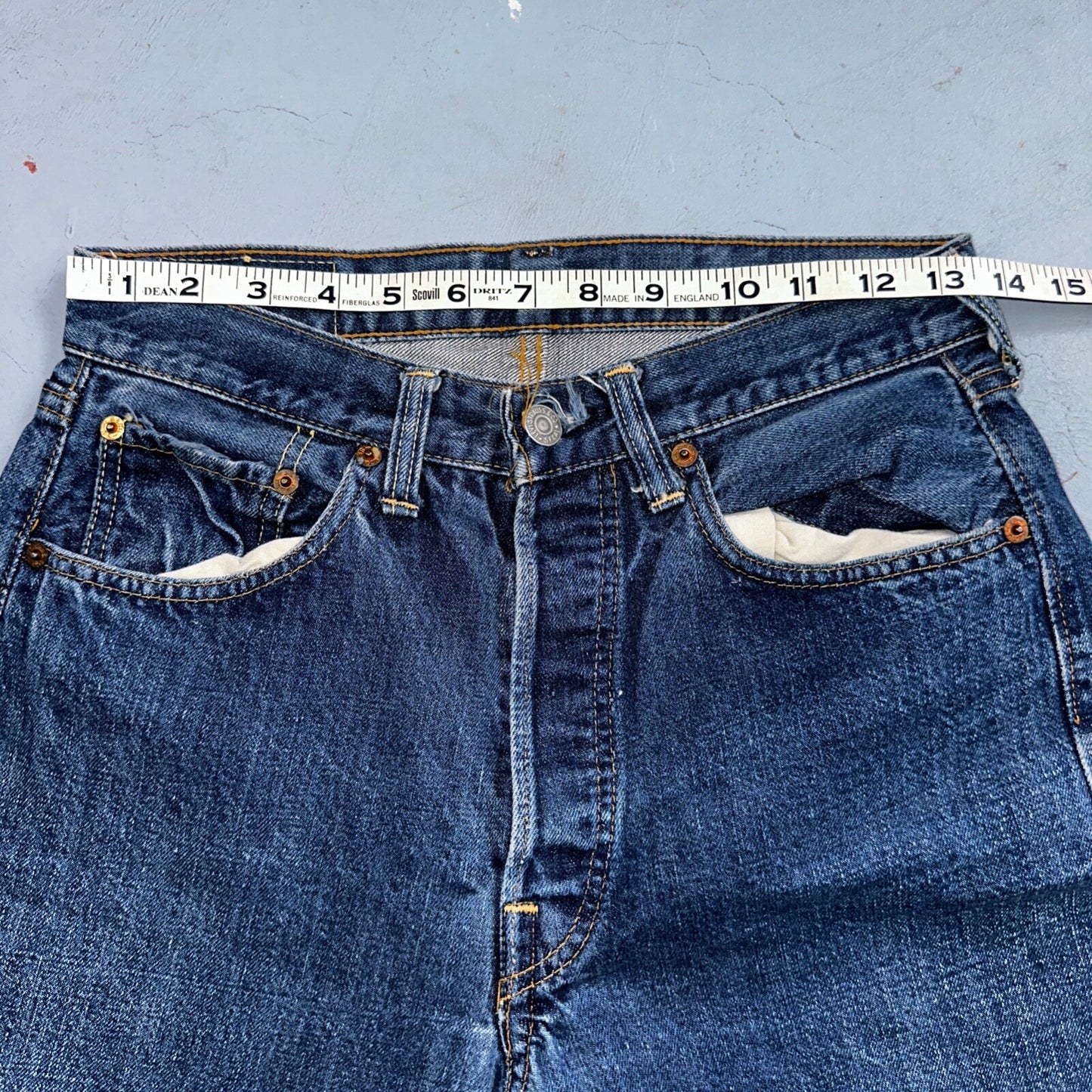 Levis 501 Big E Vintage 60s Redline Selvedge USA XX 1960s Jeans SKINNY Act 27X26