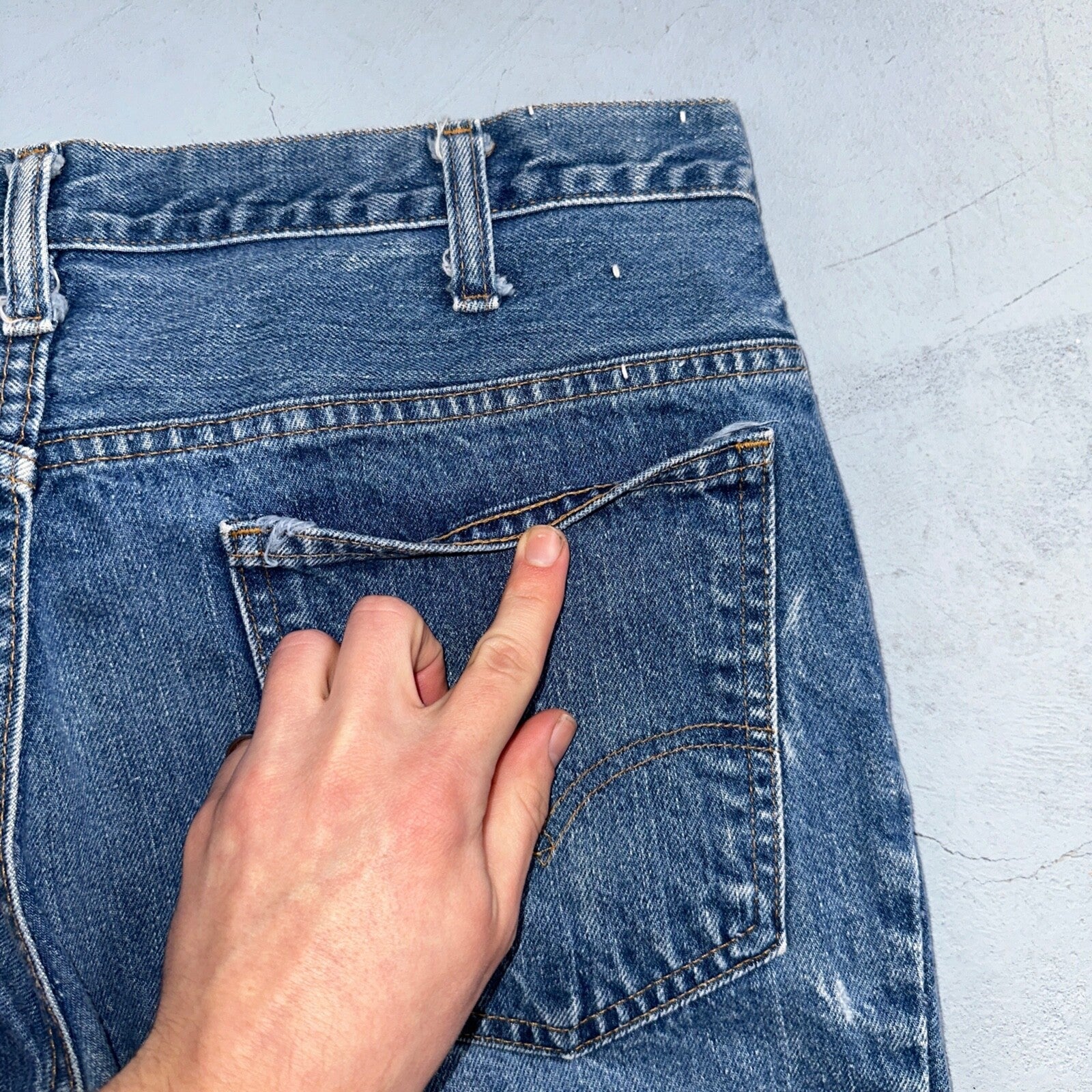 Levis 684 Vintage 70s USA Orange Tab Bootcut Flare Blue Bell Bottom Jeans 34x32