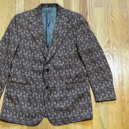 1960s 1970s Navy USA Sport Jacket VTG Mens Suit 44 Rockabilly Stripe Plaid Crazy