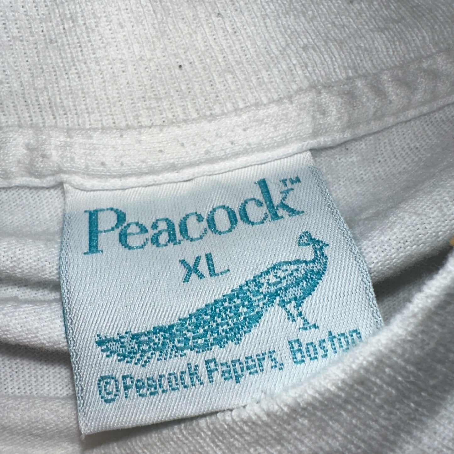 Pop Art 50 Years VTG T Shirt Peacock Banner Rare Single Stitch XL Rockabilly