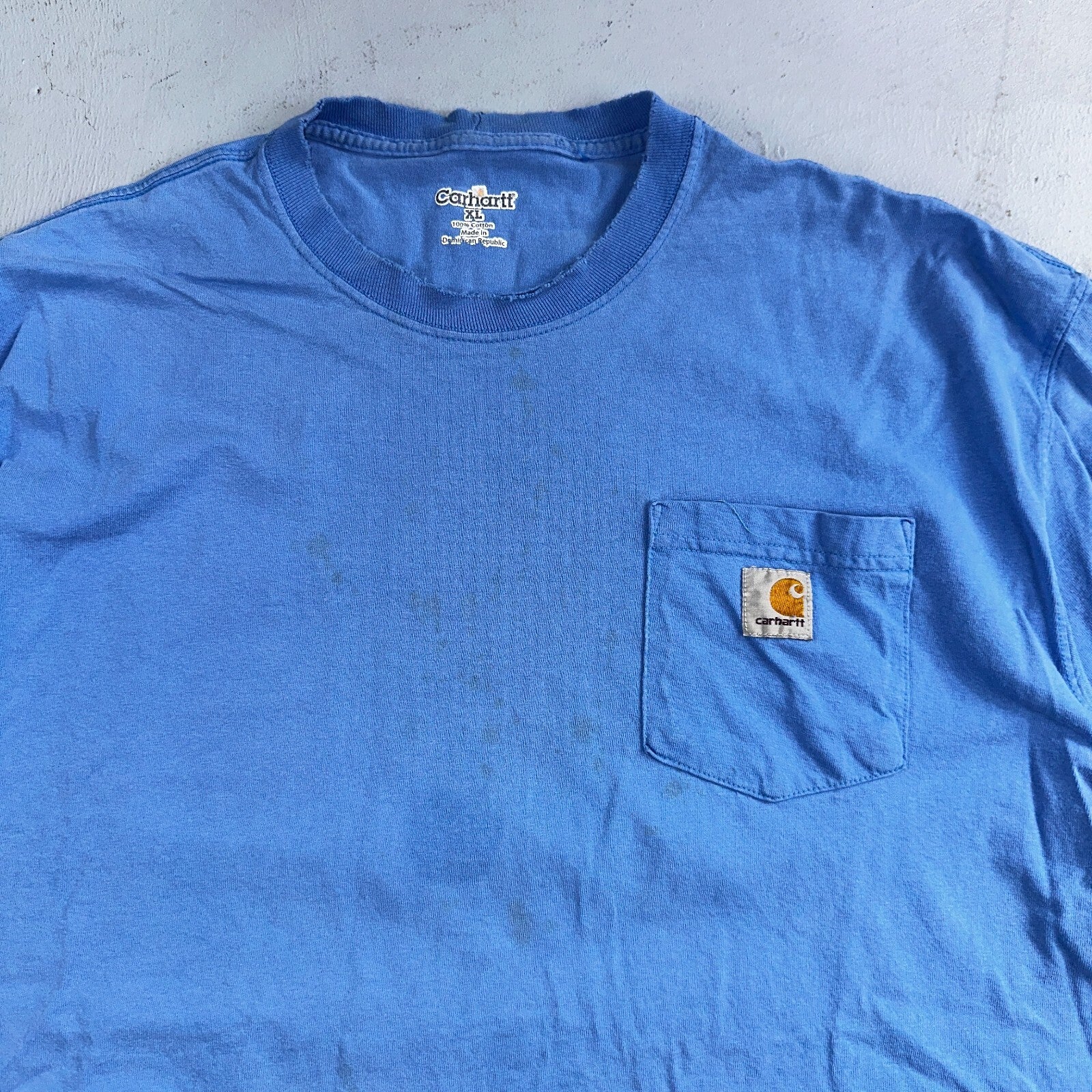 Carhartt Blue Pocket Y2K VTG T Shirt K87 Simple Basic Workwear 2009 Size XL