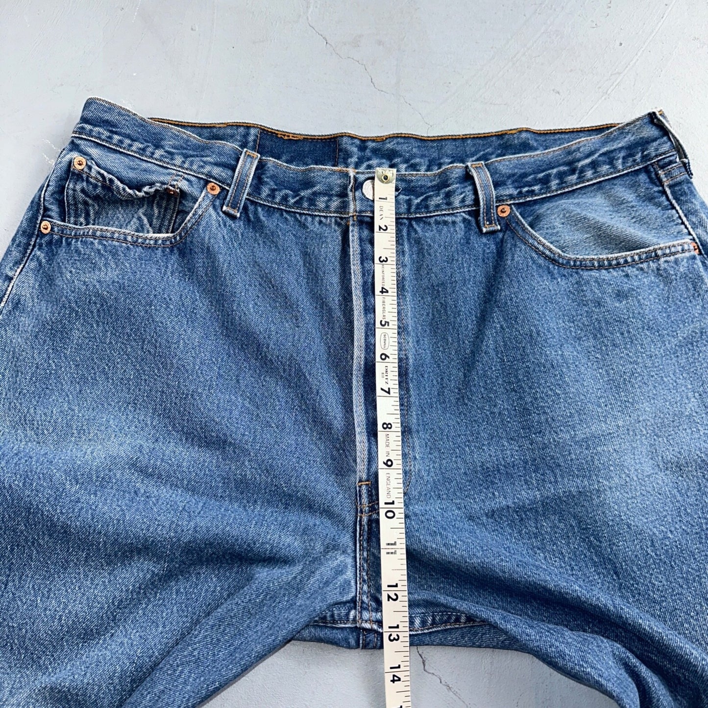 Levis 501 Vintage 90s USA XX Straight Leg Jeans Blue Med Wash 42x32 Act 38x27