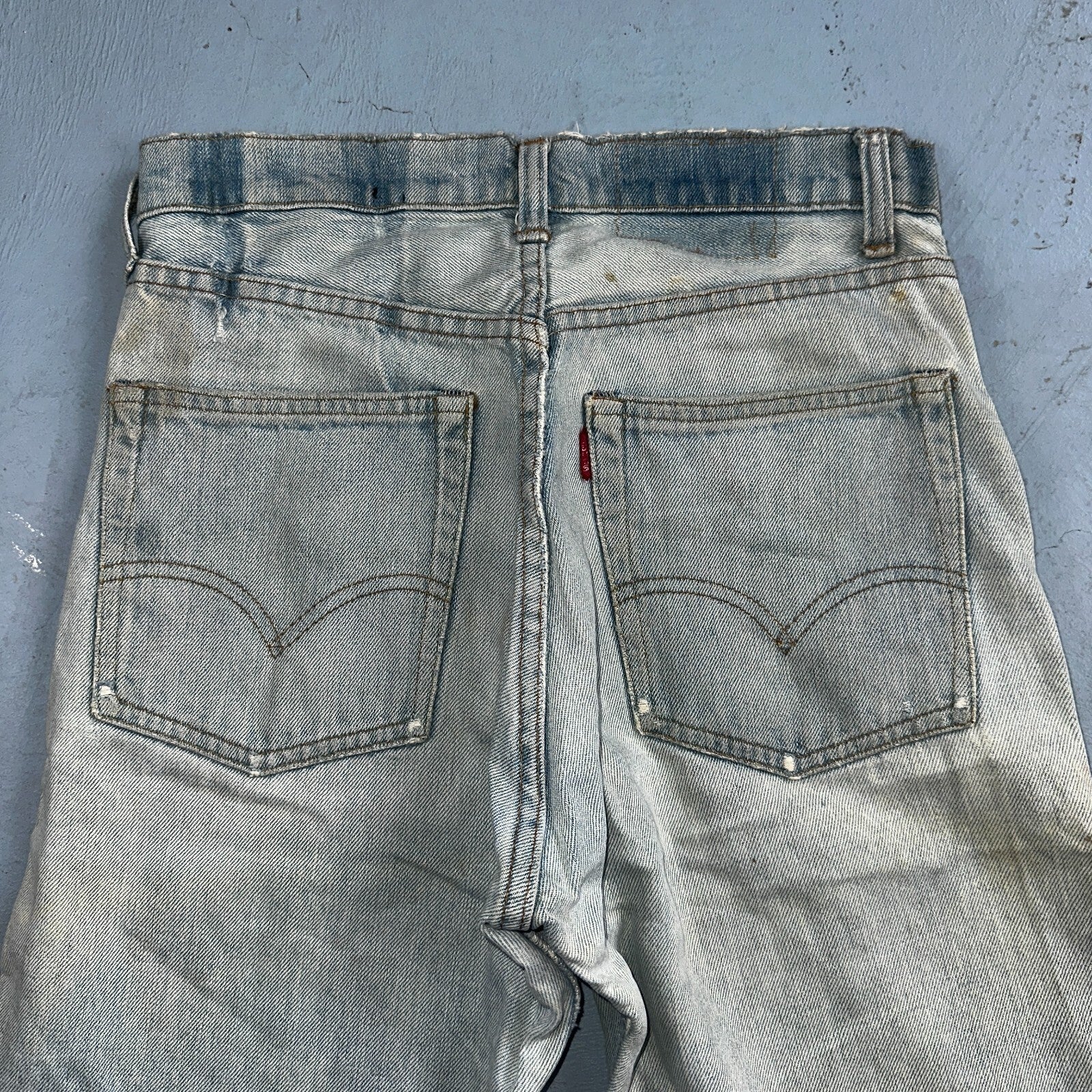 Levis 505 VTG 70s SS Redline Selvedge USA XX Jeans Light Wash Talon Act 29x34