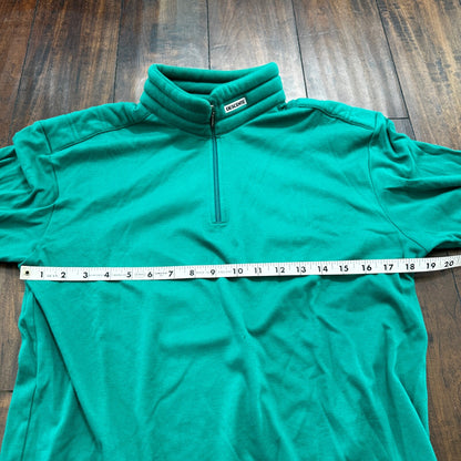 VTG Descente Mens Medium Green Long Sleeve Pullover Quarter Zip 80s 90s Japan