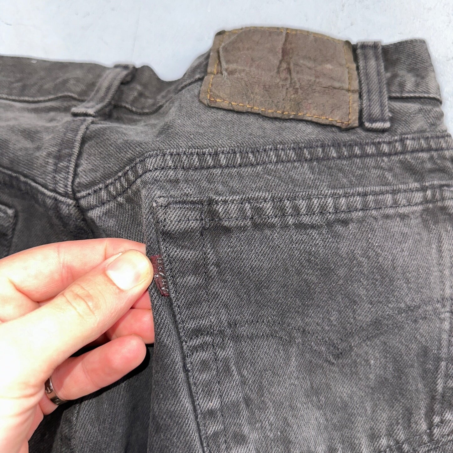 Levis 501 Vintage 80s USA XX Straight Leg Jeans Black Heavy Dark Dyed Act 28x31