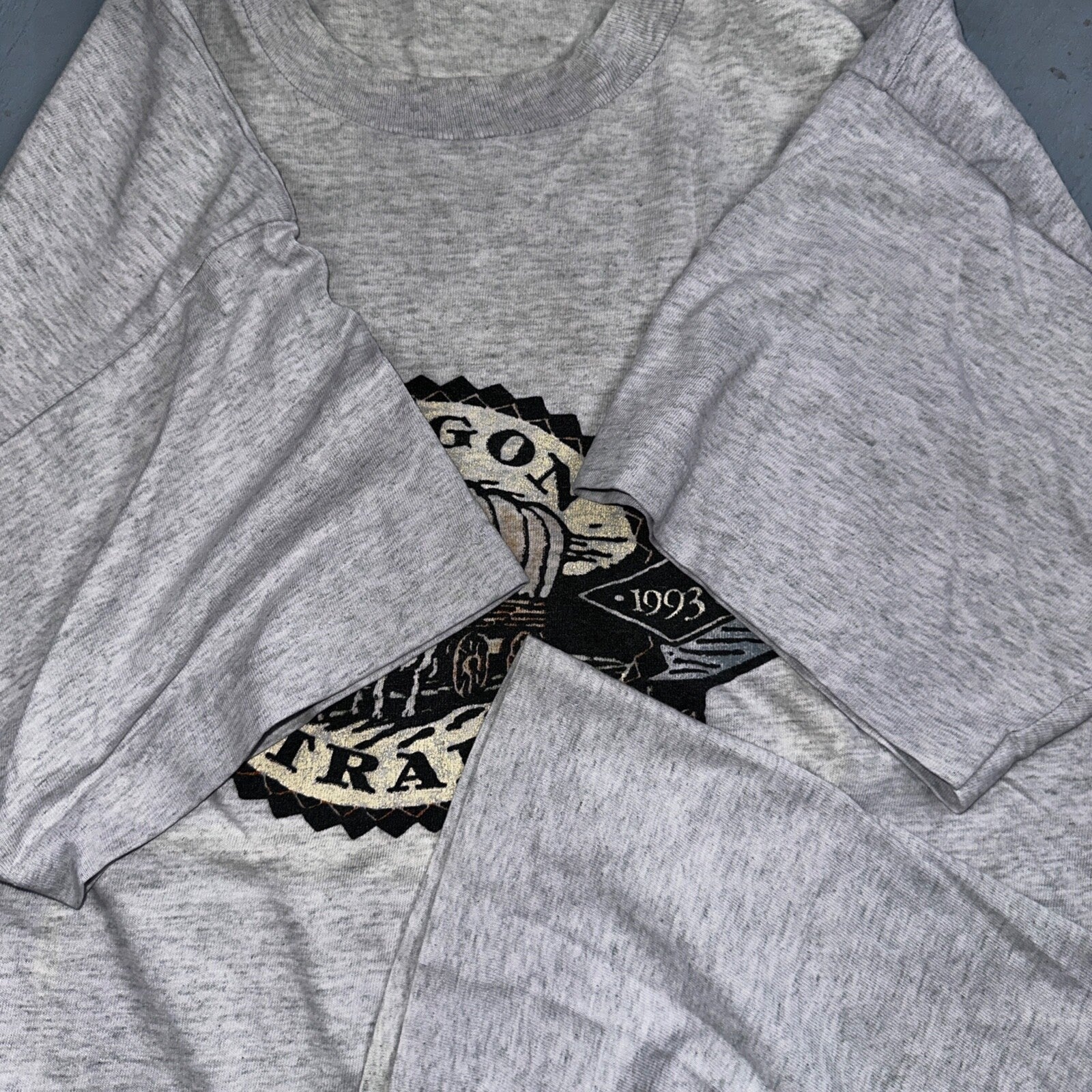 Oregon Trail FOTL VTG T Shirt 90s Game 1993 Gray Single Stitch Rare Buffalo