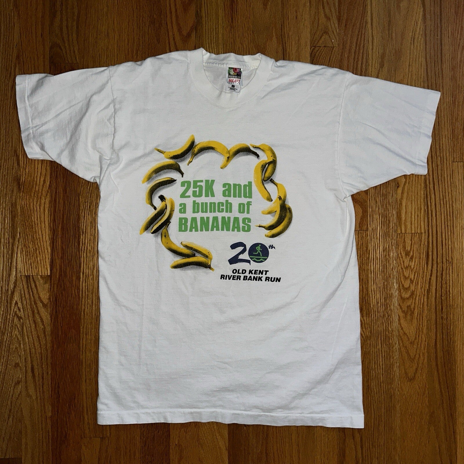 USA Track Field Funny Bananas VTG T Shirt 90s Single Stitch 25K Quote Fruit Joke