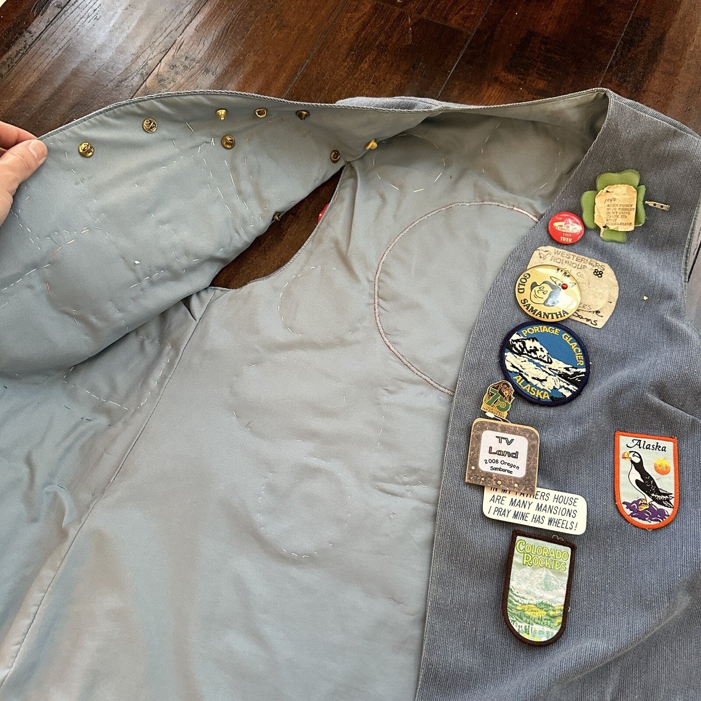 Vintage Rockabilly Patchwork Vest Lot Pins 2 Patches Rare Oregon McMinnville PDX