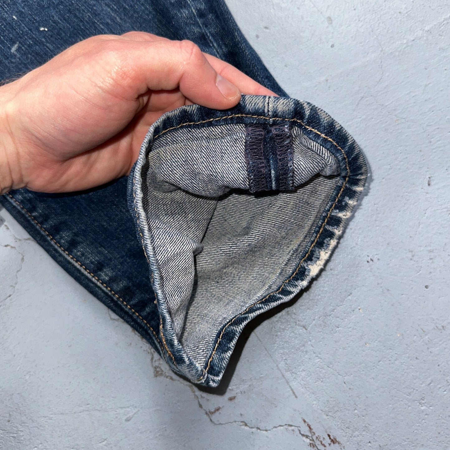 Levis 501 Y2K XX Straight Leg Jeans Blue VTG Whiskers Wash 34x30 Act 34x29