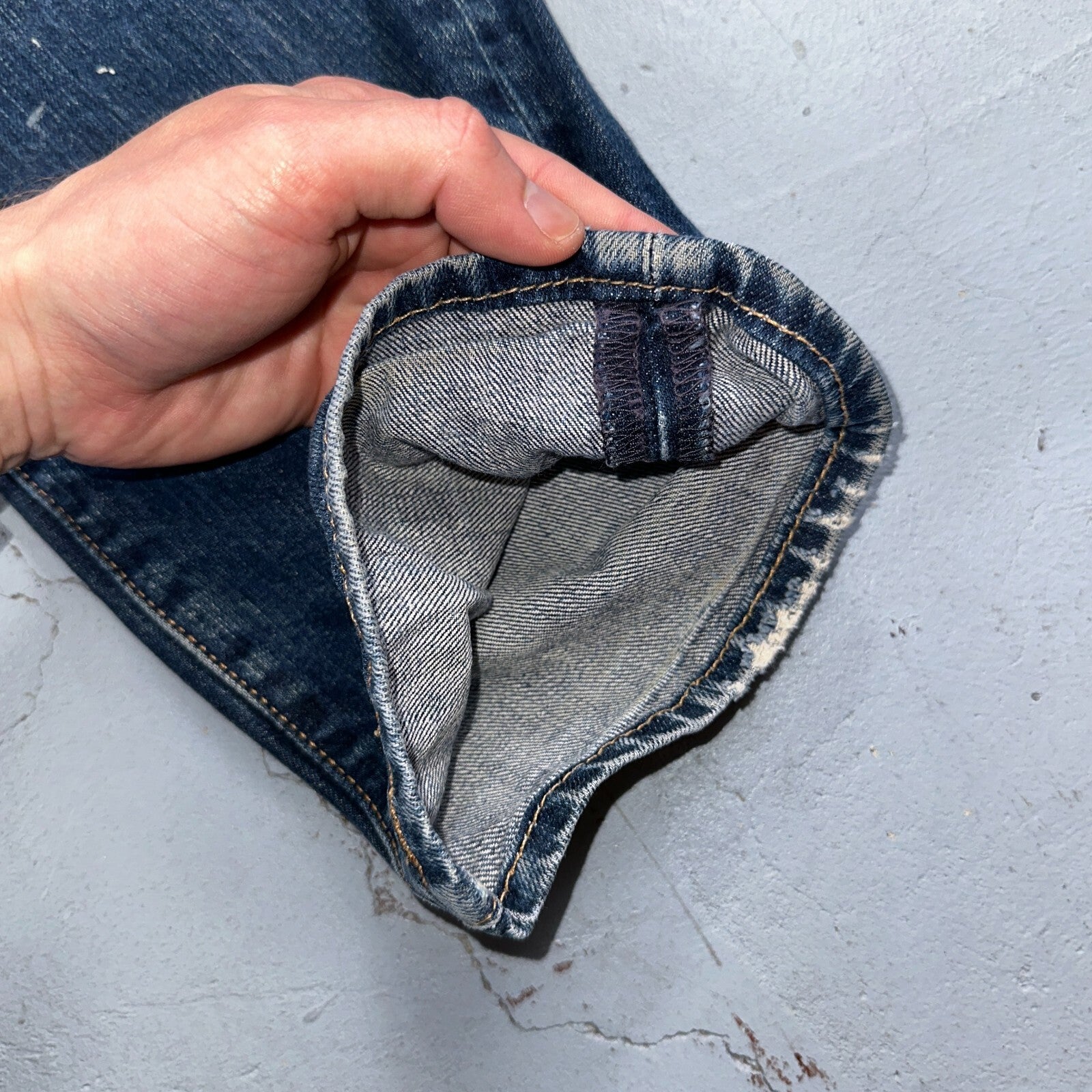 Levis 501 Y2K XX Straight Leg Jeans Blue VTG Whiskers Wash 34x30 Act 34x29