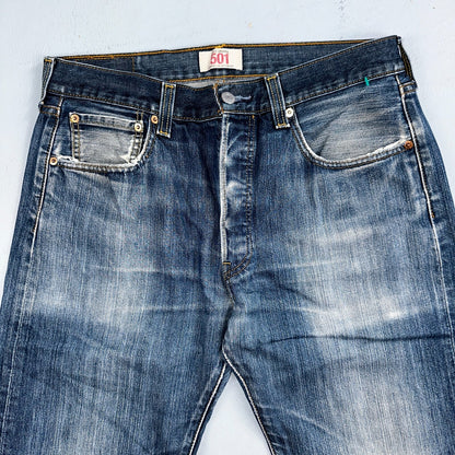 Levis 501 Y2K XX Straight Leg Jeans Blue VTG Med Wash 33x34 Act 31x29