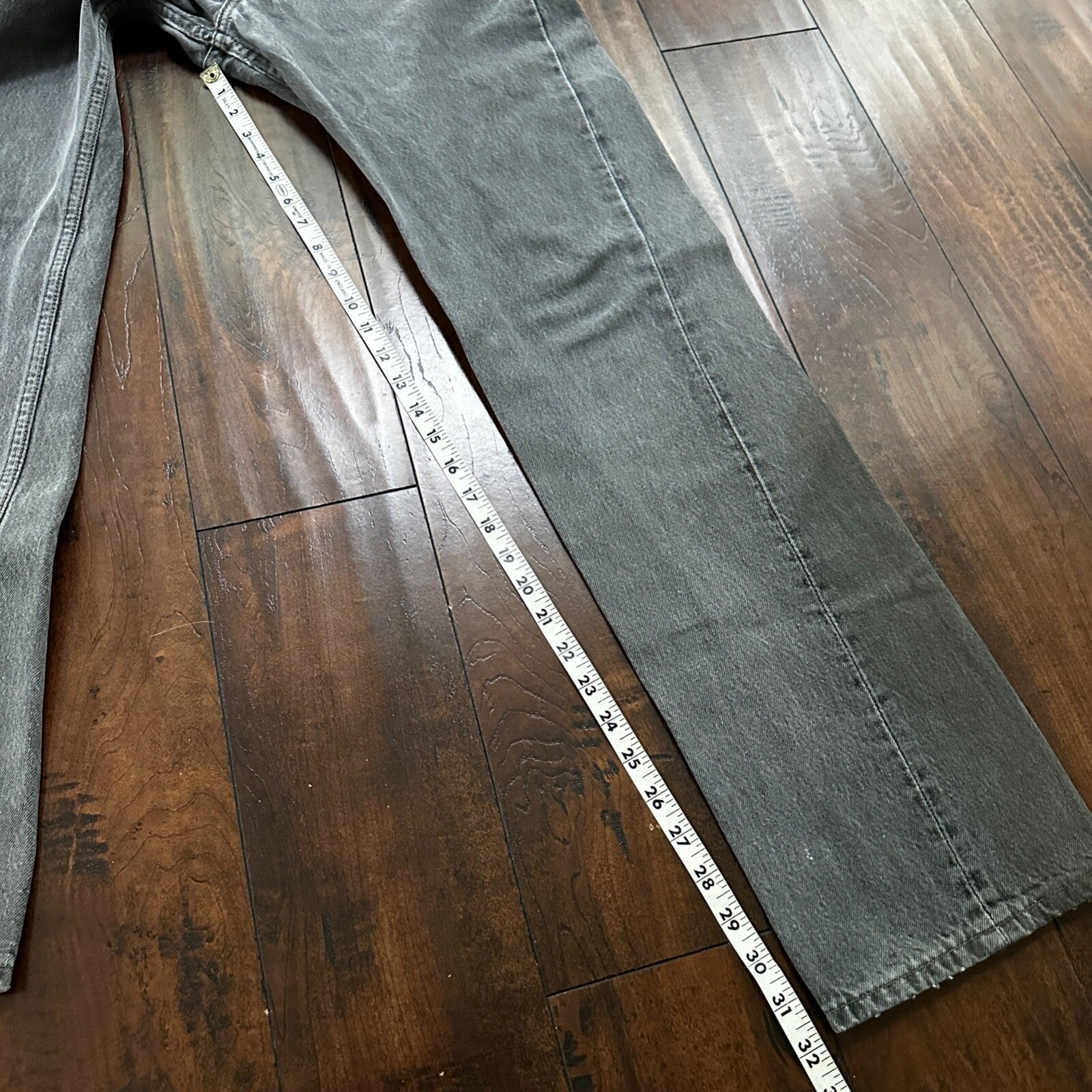 VTG 90s Levis 501 Button Fly 33x34 USA Tag Jeans Straight Wash Grey XX Act 30x32